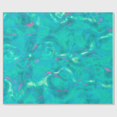 Aqua en Turquoise Water Abstract Cadeaupapier (Vlak)