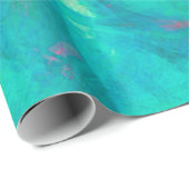 Aqua en Turquoise Water Abstract Cadeaupapier (Rol Hoek)