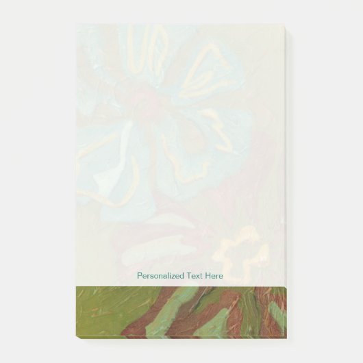 Aqua en verbrand Oranje bloemen op groene achtergr Post-it® Notes (Voorkant)