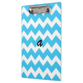 Aqua en White Chevron Stripe Klembord (Links)