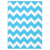 Aqua en White Chevron Stripe Klembord (Achterkant)