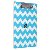 Aqua en White Chevron Stripe Klembord (Rechts)