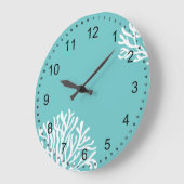 Aqua en White Coral Grote Klok (Hoek)