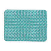 Aqua en White Curlie Cue Pattern Magneet (Horizontaal)
