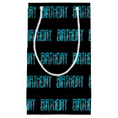 aqua en white Happy verjaardagsontwerp Klein Cadeauzakje (Voorkant)