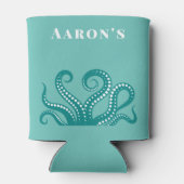 Aqua en White Octopus Tentacles Blikjeskoeler (Achterkant)