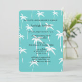 Aqua en White Palm Trees Vrijgezellenfeest Kaart (Staand voorkant)