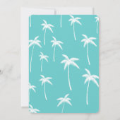 Aqua en White Palm Trees Vrijgezellenfeest Kaart (Achterkant)