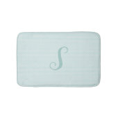 Aqua en White Polka Dot Monogrammed Bath Mat (Voorkant)