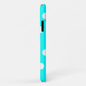 Aqua en White Polka Dot Pattern Case-Mate iPhone Case (Achterkant/rechts)