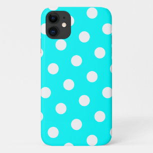 Aqua en White Polka Dot Pattern Case-Mate iPhone Case