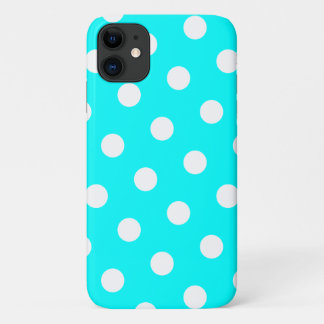 Aqua en White Polka Dot Pattern Case-Mate iPhone Case
