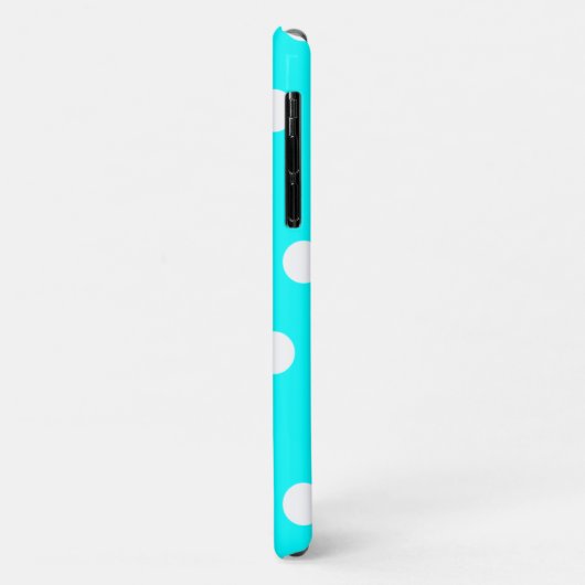 Aqua en White Polka Dot Pattern Case-Mate iPhone Case (Achterkant/links)