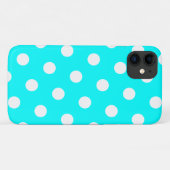 Aqua en White Polka Dot Pattern Case-Mate iPhone Case (Achterkant (horizontaal))