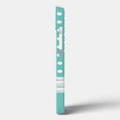 Aqua en White Polka Dots en Edelweiss Case-Mate iPhone Case (Achterkant / Links)