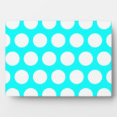 Aqua en White Polka Dots Fotoplaat (voorkant)