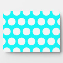 Aqua en White Polka Dots