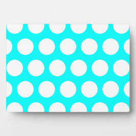 Aqua en White Polka Dots Fotoplaat