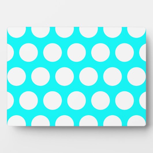 Aqua en White Polka Dots Fotoplaat (voorkant)