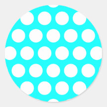 Aqua en White Polka Dots