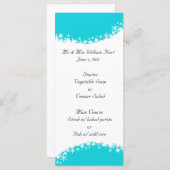 Aqua en White Snowflake Receptie Menu (Voorkant / Achterkant)
