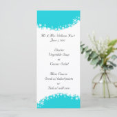 Aqua en White Snowflake Receptie Menu (Staand voorkant)