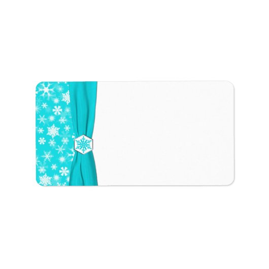 Aqua en White Snowflakes Blank Address Label (Voorkant)