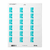 Aqua en White Snowflakes Blank Address Label (Full Sheet)