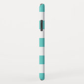 Aqua en White Sripes Palms Logo and Name Case-Mate iPhone Case (Achterkant/rechts)