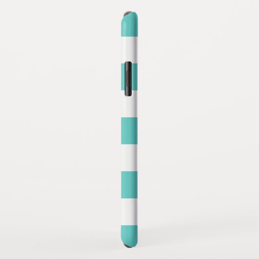 Aqua en White Sripes Palms Logo and Name Case-Mate iPhone Case (Achterkant/rechts)