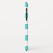 Aqua en White Sripes Palms Logo and Name Case-Mate iPhone Case (Achterkant/links)