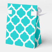 Aqua en wit lattenpatroon dank u geschenkdoos bedankdoosjes (Achterkant)