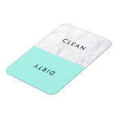 Aqua en Wit Marmer Moderne Typografie Vaatwasser Magneet (Linkerzijde)