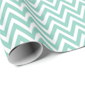 Aqua en witte Chevron Cadeaupapier (Rol Hoek)
