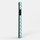 Aqua en witte Chevron Case-Mate iPhone Case (Achterkant/rechts)