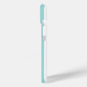 Aqua en witte gemerkte strepen Case-Mate iPhone case (Achterkant / Links)