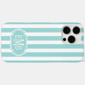 Aqua en witte gemerkte strepen Case-Mate iPhone case (Achterkant (horizontaal))