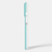 Aqua en witte gemerkte strepen Case-Mate iPhone case (Achterkant / Links)