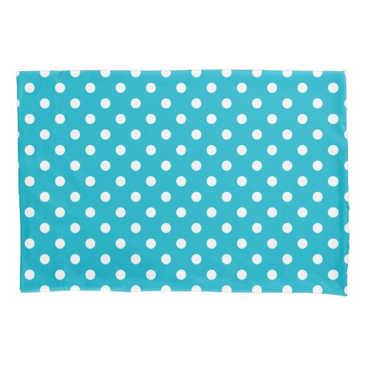 Aqua en witte polkadots sleeve kussensloop (Voorkant)
