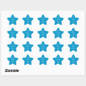 Aqua en witte sterren ster sticker (Vel)