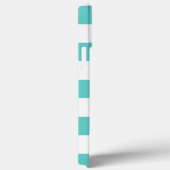 Aqua- en witte strepen en palmbomen met naam Case-Mate iPhone case (Achterkant / Rechts)