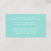 Aqua en witte strepen met gouden rollen Info Kaart (Achterkant)