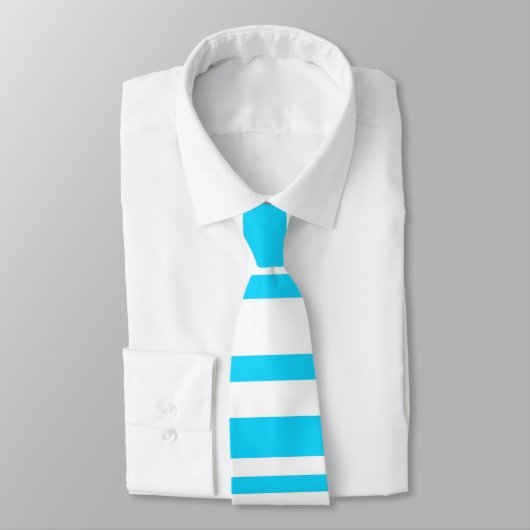 Aqua en witte strepen stropdas (Gebonden)