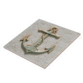 Aqua en Zand Kustanker Kunst Tegeltje (Zijkant)