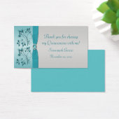 Aqua en Zilver Quinceanera/Sweet 16 Favor Tag Visitekaartjes (Bureau)