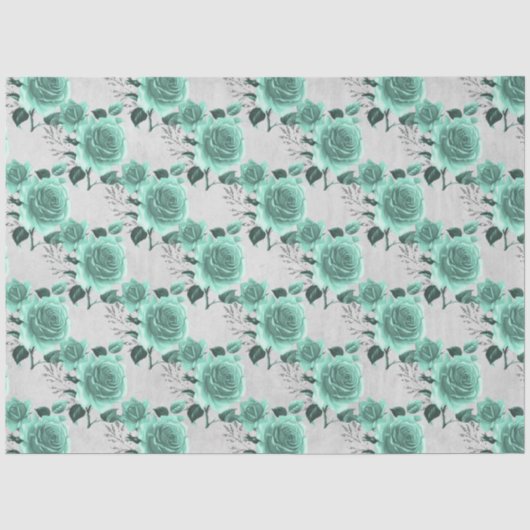 Aqua en Zilver Serie Design 10 Tissuepapier (Voorkant)