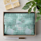 Aqua en Zilver Serie Design 12 Tissuepapier (Geschenk)
