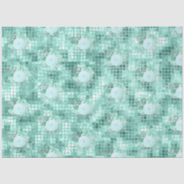 Aqua en Zilver Serie Design 12 Tissuepapier