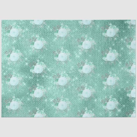 Aqua en Zilver Serie Design 13 Tissuepapier (Voorkant)
