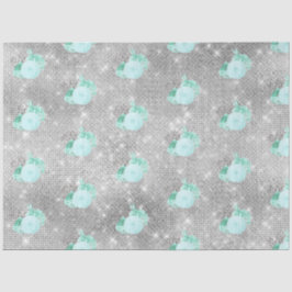 Aqua en Zilver Serie Design 14 Tissuepapier